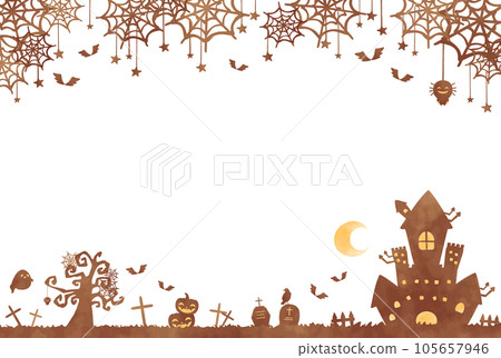 簡單可愛的萬聖節手繪背景插畫 105657946