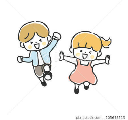女孩和男孩插畫 女孩和男孩插畫 105658515