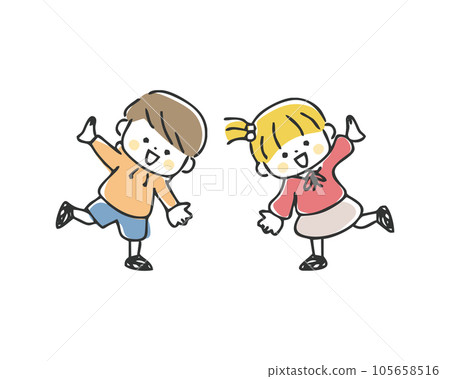 女孩和男孩插畫 105658516