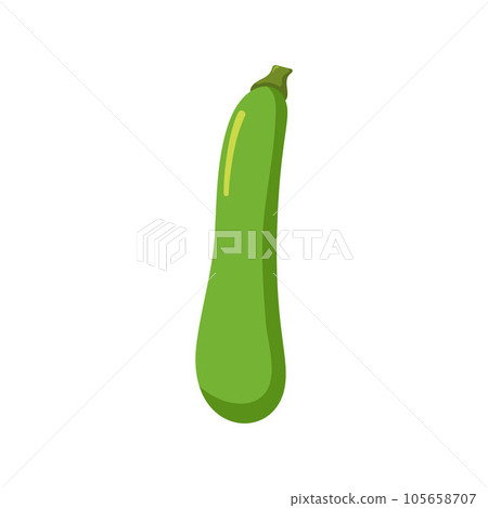 Funny cartoon courgette. Cute vegetable. Vector food illustration isolated on white background 105658707