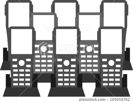 Illustration of many terminals lined up 105658762
