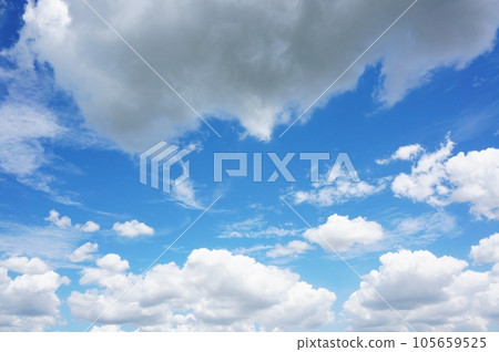 Summer blue sky and white clouds with strong UV rays Summer blue sky and white clouds with strong UV rays 105659525