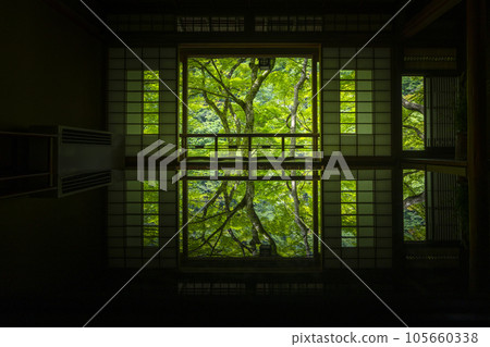 Arashiyama Yusaitei Beautiful reflection Season of fresh greenery Arashiyama Yusaitei Beautiful reflection Season of fresh greenery 105660338