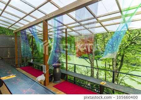 嵐山湯齋亭 從風景優美的露台眺望桂川（大井川） 綠意盎然的季節 105660400