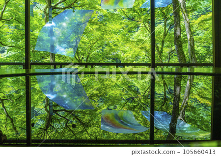 Arashiyama Yusaitei Yasunari Kawabata's room The season of fresh greenery 105660413