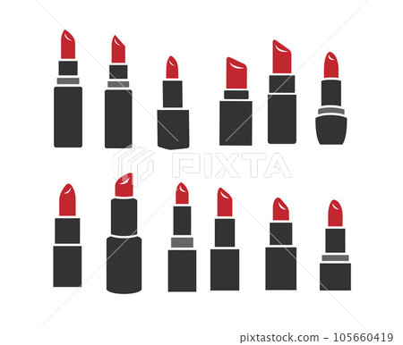 Red lipstick, lipstick beauty makeup vector illustration 105660419