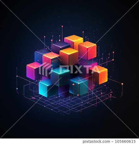 Big data connection. Abstract futuristic illustration 105660615