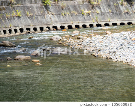 Chikusa River in summer (August). Located in Sayo-cho, Sayo-gun, Hyogo Prefecture. Chikusa River in summer (August). Located in Sayo-cho, Sayo-gun, Hyogo Prefecture. 105660988