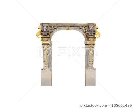 stone arch isolated on white background stone arch isolated on white background 105661489