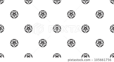 football dog paw seamless pattern footprint soccer ball vector sport cartoon cat kitten puppy scarf isolated repeat wallpaper tile background illustration doodle design 105661756