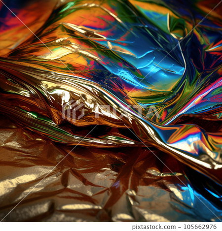 Holographic real texture in blue pink colors with scratches and irregularities. Holographic color wrinkled foil. Holographic real texture in blue pink colors with scratches and irregularities. Holographic color wrinkled foil. 105662976