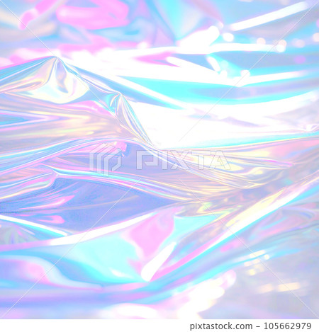 Holographic real texture in blue pink colors with scratches and irregularities. Holographic color wrinkled foil. Holographic real texture in blue pink colors with scratches and irregularities. Holographic color wrinkled foil. 105662979