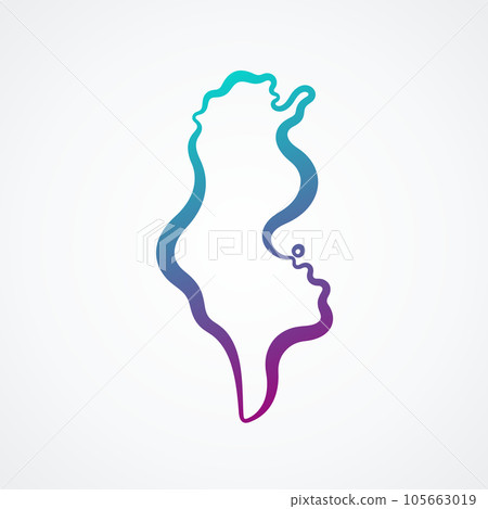 Tunisia - Outline Map 105663019