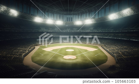 Baseball stadium with spotlight. 105663103