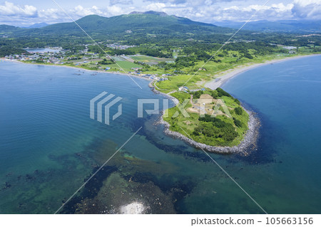 Aerial view of Cape Altori, Hokkaido Aerial view of Cape Altori, Hokkaido 105663156