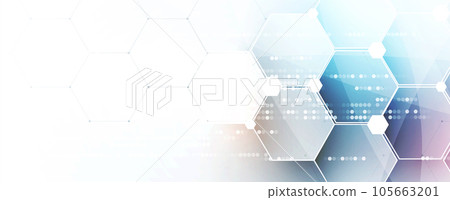 Abstract hexagon background. Technology poligonal design. Digital futuristic minimalism 105663201