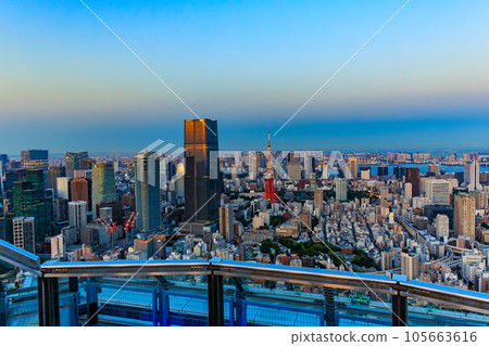 東京港區，從六本木新城展望台觀景台欣賞夜景 105663616