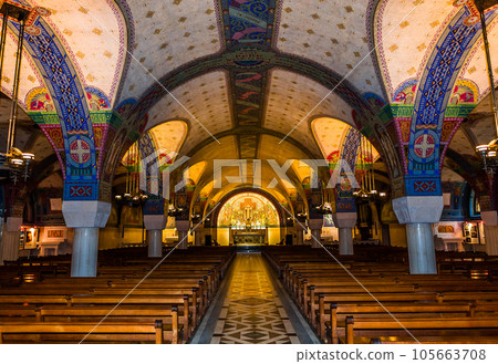 interiors of Sainte-Therese basilica, Lisieux, France 105663708