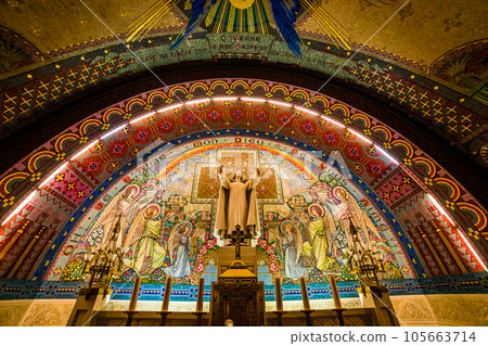 interiors of Sainte-Therese basilica, Lisieux, France 105663714