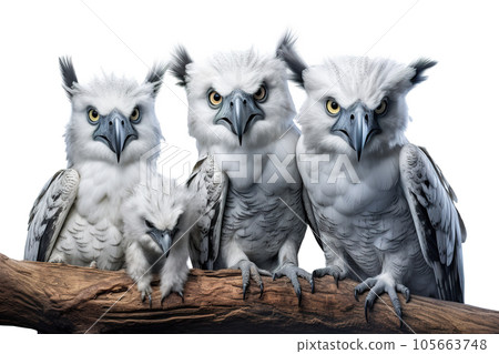 Image of group of harpy eagle on a branch on a - Stock