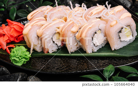 Philadelphia Maki Sushi made of Cream Cheese 105664040