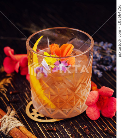 Summer refreshment drinks on wooden table Summer refreshment drinks on wooden table 105664256