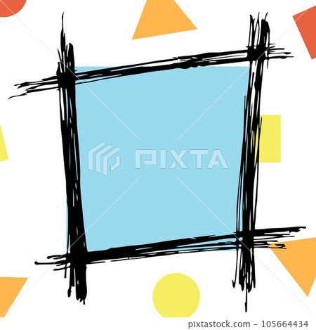 Colored simple Frame. Frame with geometrical figure decoration. Colored simple Frame. Frame with geometrical figure decoration. 105664434