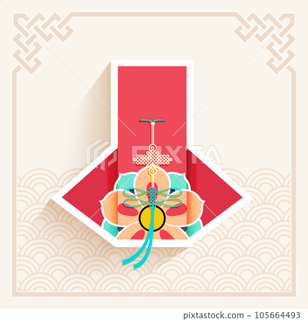 Korean new year background with traditional pattern. Korean new year background with traditional pattern. 105664493