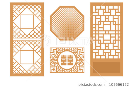 Korean traditional pattern design elements 105666152