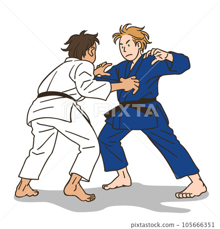 men's judo match 105666351