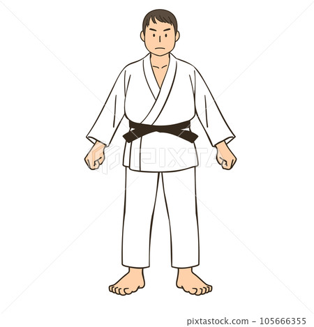 男子柔道運動員直立 男子柔道運動員直立 105666355