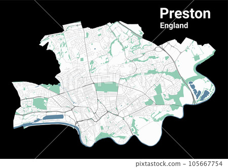 Preston city map, administrative area 105667754