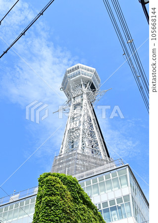 通天閣和電線 通天閣和電線 105668144