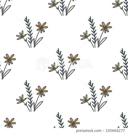 Cute floral rustic seamless pattern 105668277