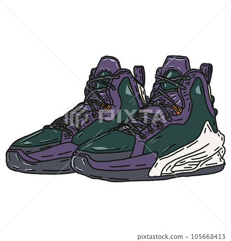 sneakers sketch glamour illustration in a watercolor style sneakers sketch glamour illustration in a watercolor style 105668413