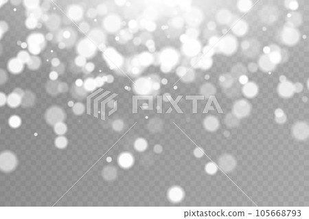 Abstract light effect. Lights bokeh isolated on transparent background. Christmas background of shining dust Christmas glowing light bokeh confetti. Dust light. 105668793