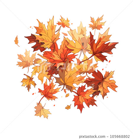 Autumn Leaves isolated on white background. Maple leaf. Vector illustration EPS10 105668802