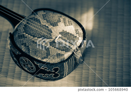 榻榻米上放置的三線 105668940