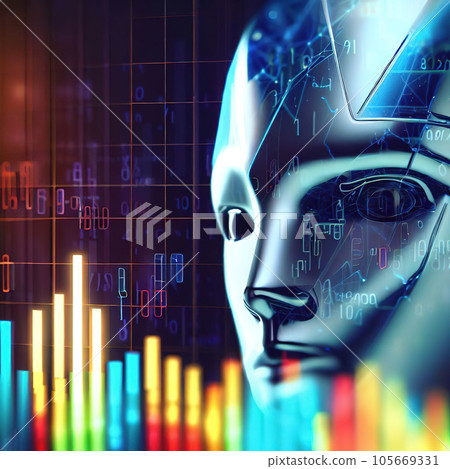 artificial intelligence in stock rise chart background artificial intelligence in stock rise chart background 105669331