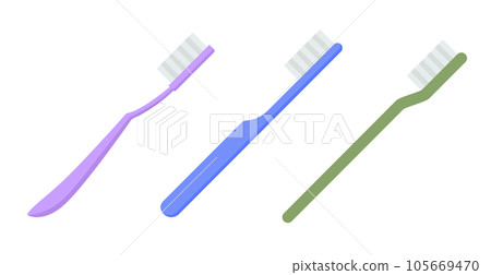 Toothbrush flat vector icon. Mouth brush design isolated tooth icon illustration. 105669470