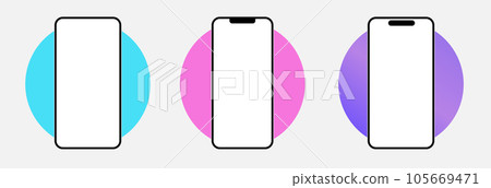 Phone mockup isolate 3d vector screen device template. Cellphone app mock up realistic telephone 105669471