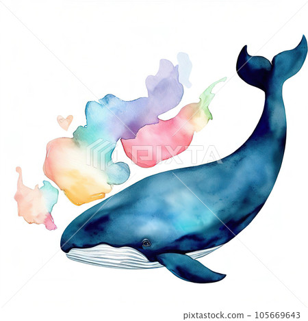 one whale with various watercolor. one whale with various watercolor. 105669643