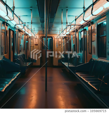 inside the subway car. 105669715