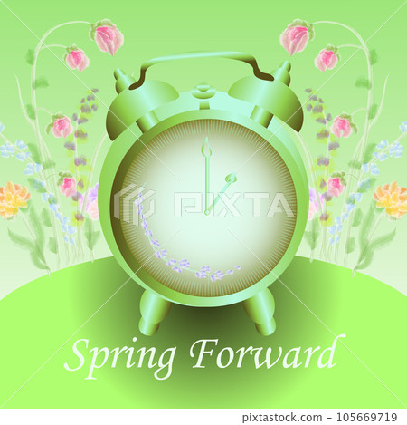 Daylight saving time. Fresh spring colors. vector image Daylight saving time. Fresh spring colors. vector image 105669719