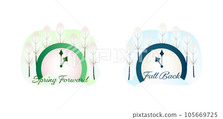 Daylight saving time. Warm autumn colors. vector image 105669725