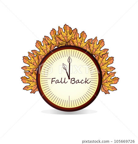 Daylight saving time. Warm autumn colors. vector image 105669726