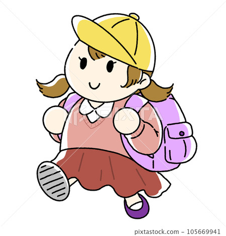 戴著帽子背著背包的女孩 戴著帽子背著背包的女孩 105669941