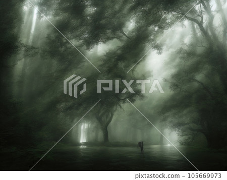rain in forest. rain in forest. 105669973