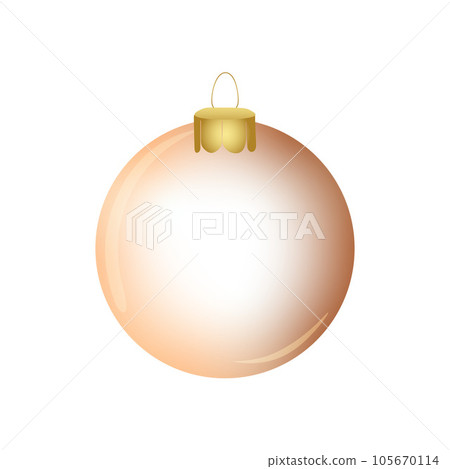 New Year's beige ball on transparent background vector image 105670114