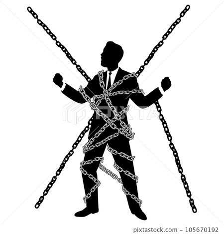 被鐵鍊束縛的男商人 105670192